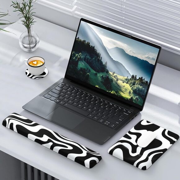 Large 4pc Set Ergonomic Gaming Mouse pad Keyboard Wrist Rest, Mouse Wrist Rest - Picture 6 of 12